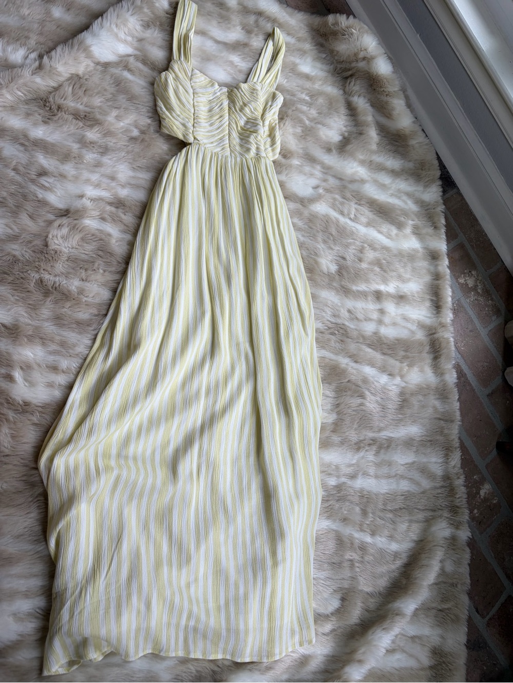 Altar’d state yellow striped maxi/midi